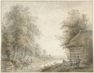 Farm Shed by a Canal at the Edge of a Forest