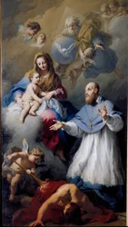 Virgin and Child with Saint Francois-de-Sales, Representation of the Holy Trinity