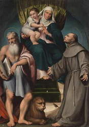 Saint Anna and the Infant Christ Enthroned Between Saints Jerome and Francis