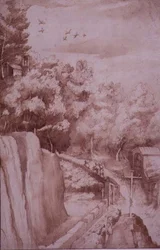 View of the Monastery of La Verna, the Road Leading to the Monastery, c.1607-12