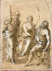 Saint Justina of Padua Enthroned, with Saints James the Less and John the Baptist