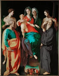 The Virgin with Saint Anne and Four Saints (Peter, Sebastian, Benedict, and the Good Malefactor)