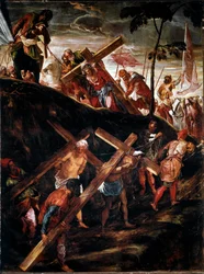 The Way of the Cross. Painting by Jacopo Robusti dit le Tintoret (Tintoretto)
