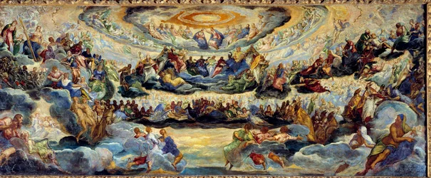 Paradise, sketch by Jacopo Robusti, called Tintoretto (1518-1594), 16th century, sun, 1.43 x 3.62 m