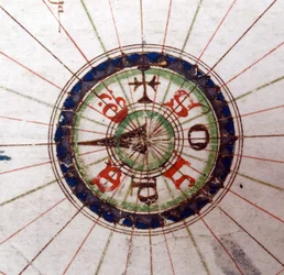 Compass point, Renaissance map of Europe, Jacopo Russo (after) 1528