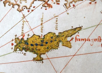 Cyprus, Renaissance map of Europe, after Jacopo Russo, 1528