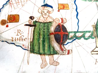 Detail of Turkey from a Renaissance map of Europe, Jacopo Russo (after), 1528