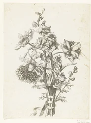 Bouquet with Anemones, a Hyacinth, and Larkspur (Diverses Fleurs mises en Boucquets)