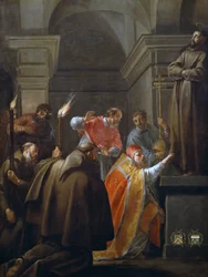 Pope Nicholas V in tomb of Saint Francis of Assisi