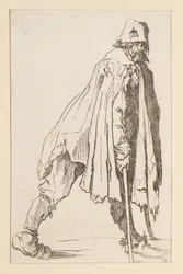 Beggar in a Cap, on Crutches, from The Beggars
