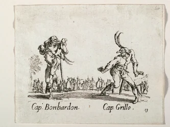Captains Bonbardon and Grillo, Figures from the Commedia dell