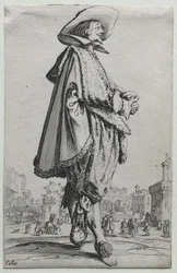La Noblesse: Gentleman Standing in Profile with Clasped Hands