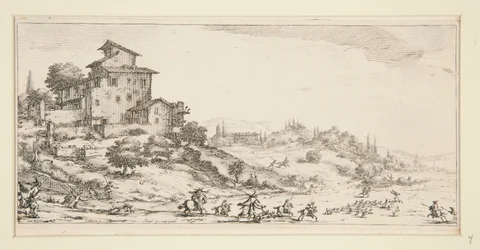 Deer Hunt near the Manor, from Landscapes for Giovanni de Medici