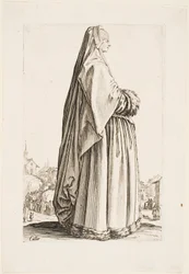 Lady in a Long Veil and a Fur-Trimmed Gown, from the series “The Nobility of Lorraine”