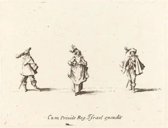 Lady with Plumes, and Two Gentlemen, Probably 1634