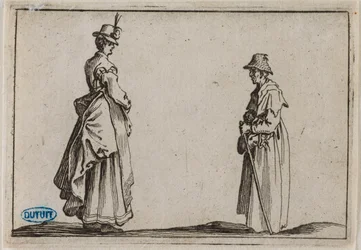 The Caprices, Two Women in Profile. Nineteenth Number of the Set of 50 Prints Engraved in Florence (Lieure 232, Meaume 804)