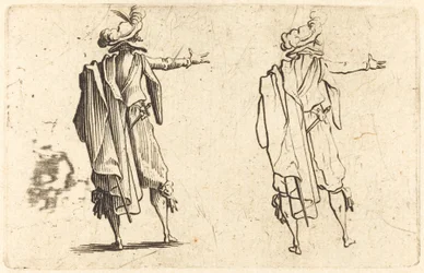 Man Seen from Behind with His Right Arm Extended