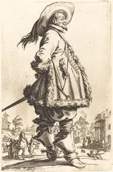 Noble Man with Mantle Trimmed in Fur, Holding his Hands Behind his Back, c. 1620-1623