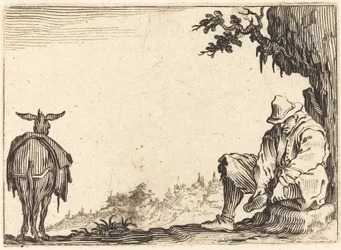 Peasant Removing His Shoe