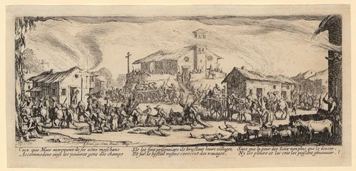 Pillaging and Burning of a Village, Plate 7 from the series “The Miseries of War”