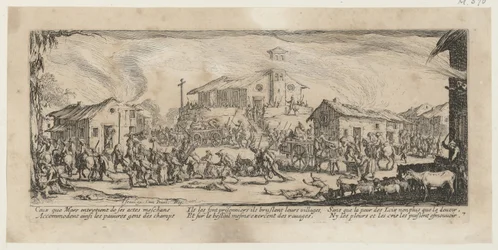 Pillage and Burning of a Village, plate 7 of the series "The Miseries of War"