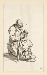Seated Beggar, Eating, from The Beggars