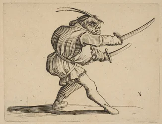 The Duelist with Two Sabres, from Varie Figure Gobbi, 1616-22