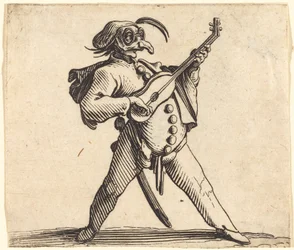 The Masked Comedian Playing a Guitar