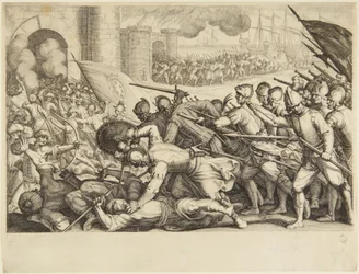 The Troops Forcing the Gate of a City