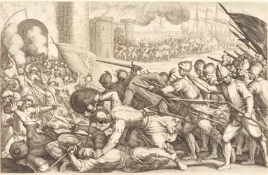 The Troops Forcing the Gate of a Town
