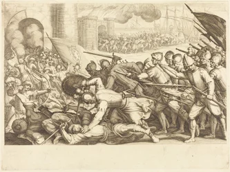 The Troops Forcing the Gate of a Town