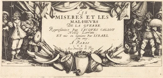 Title Page for "The Large Miseries of War"
