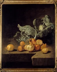 Still Life, Cabbage and Onions