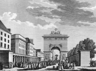 French Revolution: Acceptance of the Constitution of 3 September 1791. Engraving by Berthaut after Swebach