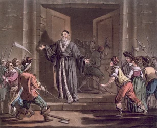 Mathieu Mole Harangued by the People, Engraved by Jean Baptiste Morret