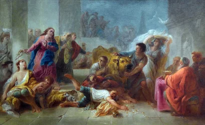 Christ expelling merchants from the Temple