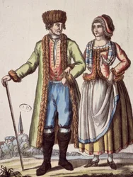 Couple from Prague, engraving by Jacques Grasset de Saint-Sauveur