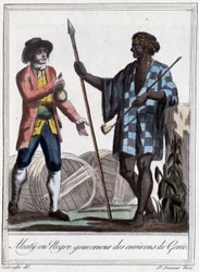 Alcaty or Black governor of the area around Gorée - in “Encyclopedia of Travels” by Grasset St Sauveur, Paris