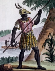 Bar used for circumcisions on Goree Island, Senegal, color engraving from drawing by Labrousse, from Encyclopedia of voyages, by Jacques Grasset de Saint-Sauveur