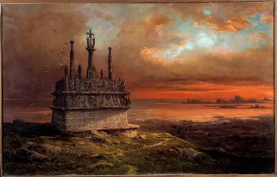 The Calvary of Tronoen in the Sunset