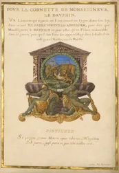 Emblem for Louis XIV (gouache & gold on parchment)