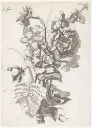 Title Page with a Bouquet of Peonies, from Diverses Fleurs mises en Boucquets