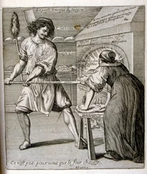 17th century engraved illustration from a collection of proverbs by Jacques Lagniet