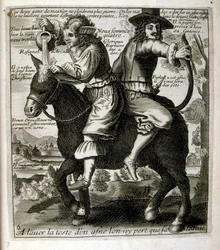 17th century engraved illustration from a collection of proverbs by Jacques Lagniet