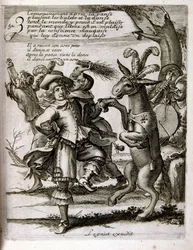 17th century engraved illustration from a collection of proverbs by Jacques Lagniet
