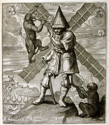 17th century engraved illustration from a collection of proverbs by Jacques Lagniet
