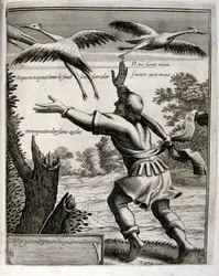 17th Century Engraved Illustration from a Collection of Proverbs