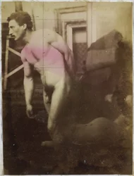 Study of a male nude model, in the studio of Jacques de Lalaing