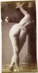 Study of a Female Nude Model, Seen from the Back, in the Studio of Jacques de Lalaing, Preliminary Study for Circular Fountain