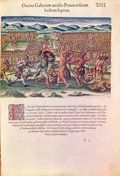 The French Help the Indians in Battle, from 